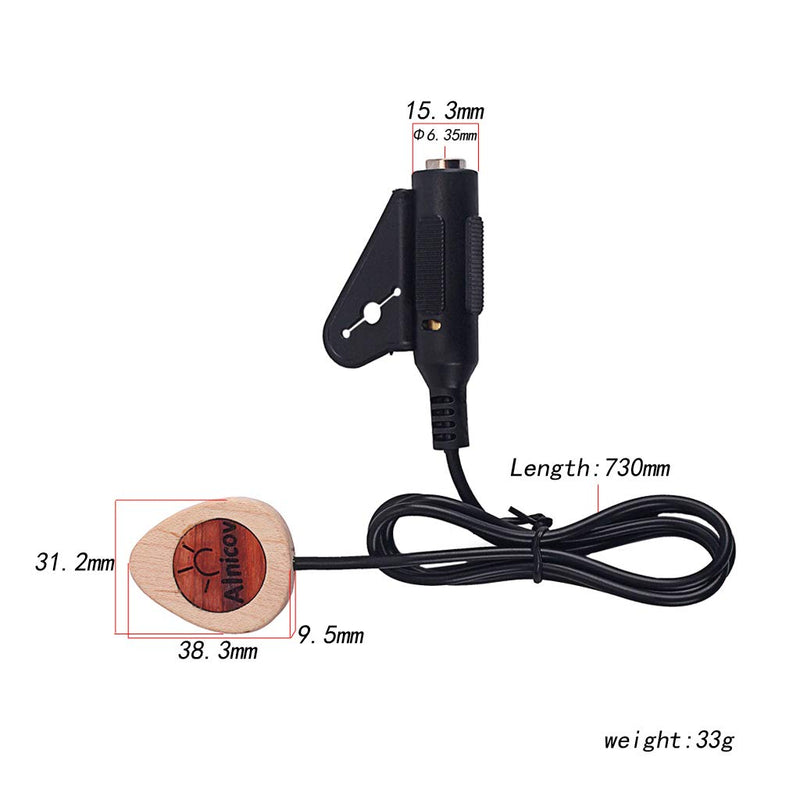 [AUSTRALIA] - Alnicov Guitar Pickup Wood Piezo Contact Microphone Pickup For Guitar Violin Banjo Mandolin Ukulele Guitar,maplewood 