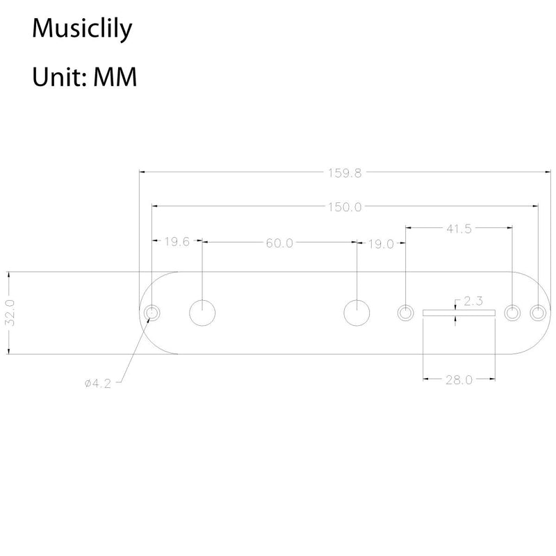 Musiclily Prewired 32MM Width Control Plate 3 Way Loaded Switch Wiring Harness Knobs, Chrome