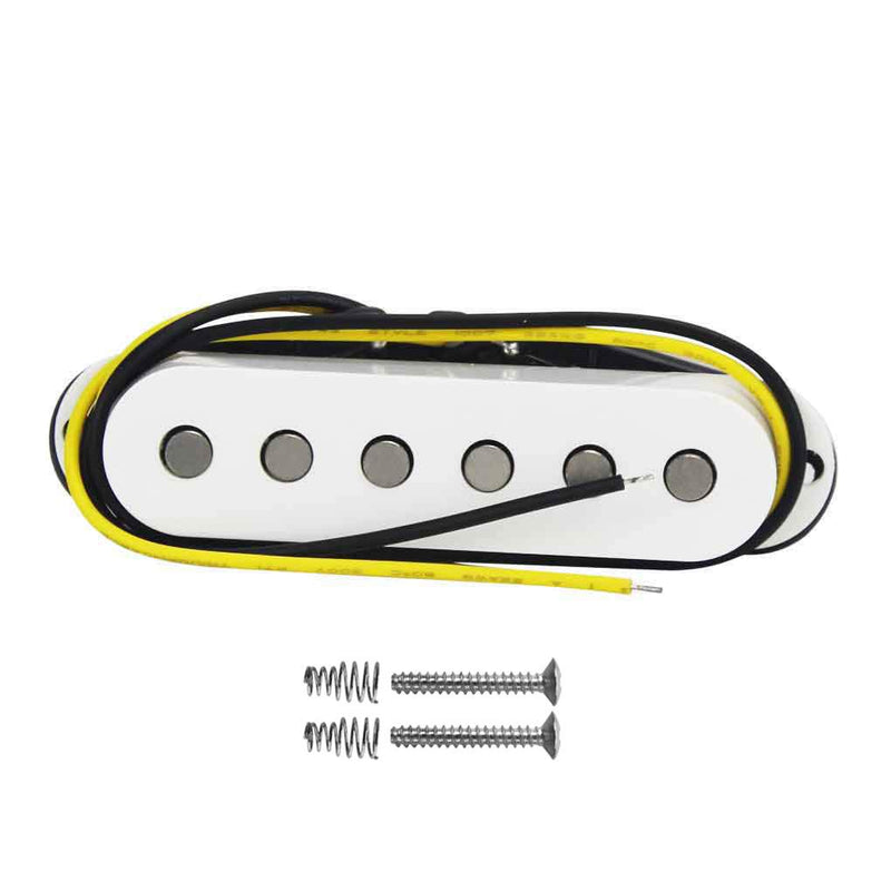 FLEOR Strat Guitar SSS Pickup Set-Neck/Middle/Bridge Alnico 5 Single Coil Pickups for Stratocaster Style Electric Guitar Parts, White neck/middle/bridge pickup