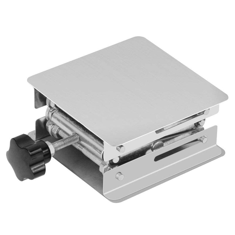 stonylab 4"x4" Lab Scissors Jack, 100 x 100mm Stainless Steel Laboratory Support Jack Platform Lab Lift Stand Table, Expandable Lift Height Range from 45mm to 150mm, Support Weight 5KG 100 x 100 mm