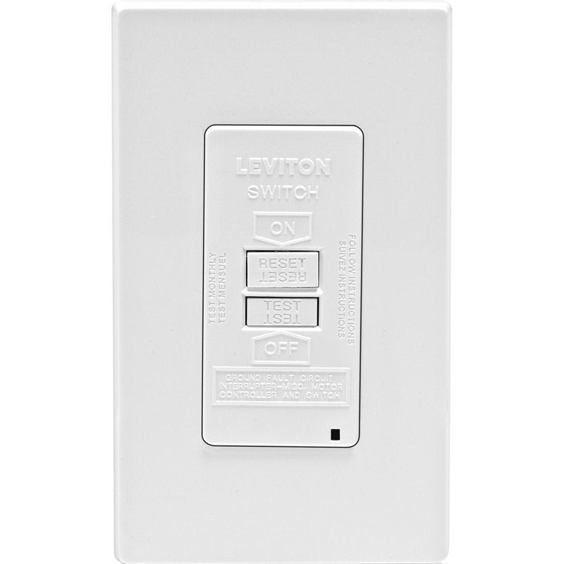 Leviton GFRBF-W Self-Test SmartlockPro Slim Blank Face GFCI Receptacle with LED Indicator, 20-Amp, White