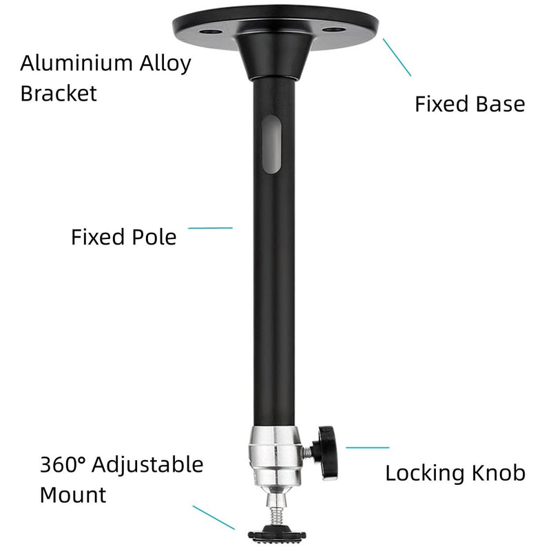 [AUSTRALIA] - Boewill Mini Ceiling Wall Projector Mount Stand 360° Rotation Tripod Mount Compatible with Most Mini Projectors Digital Camera Camcorder (215mm, Black) 002B 