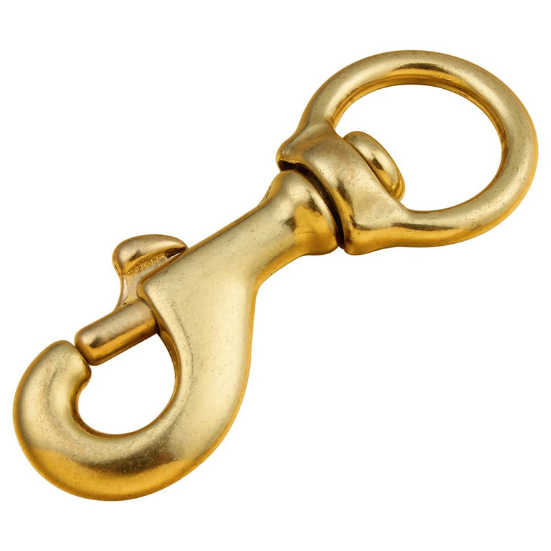 Faneta 3-1/4 Inch Solid Brass Swivel Bolt Snap Hooks 7/8 Inch Swivel Eye Single Ended Scuba Diving Clips Keychain Holder for Dog Collar, Pet Leash, Flag Halyard and More (2 Pieces)