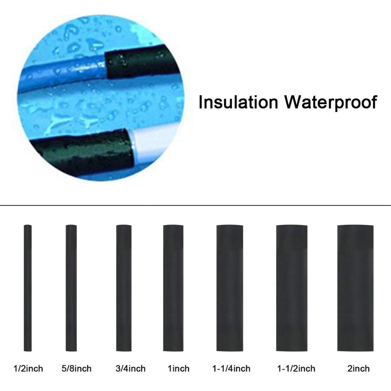 Dual Wall Adhesive Marine Heat Shrink Tubing 3:1 Shrink Ratio Black 4Ft (19.1mm (3/4")) 3/4'' 1