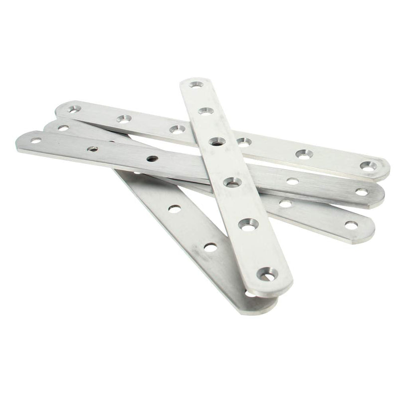 Bettomshin 5 PCS Flat Fixed Straight Bracket Repair Board 7.87" x 0.79"Brushed Stainless Steel Surface Connection Angle Bracket Gusset Plate