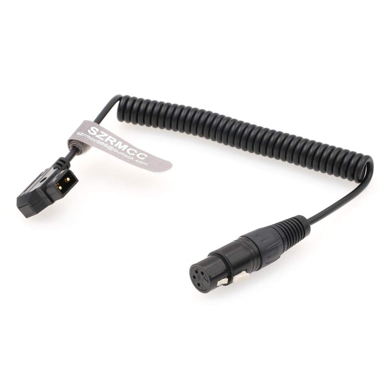 [AUSTRALIA] - SZRMCC XLR 4 Pin to D-tap Coiled Power Cable for DSLR Camcorder Practilite 602 LED Light Sony F55 SXS Camera Monitor Coiled Cable 