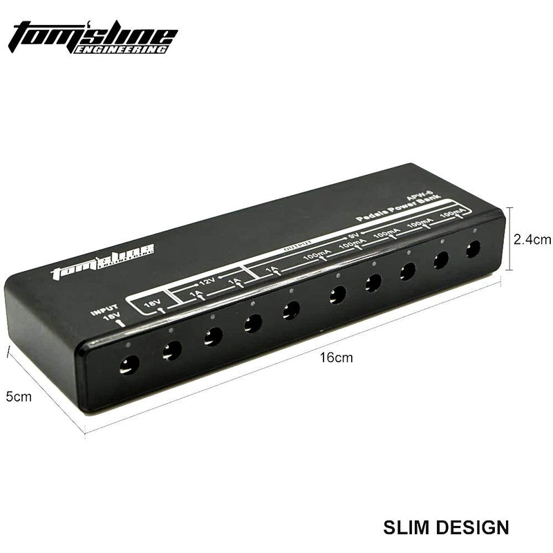 Guitar Pedal Power Supply-Tom'sline Engineering 9 Outputs Guitar Pedal Power Adapter Isolated 9V/12V/18V 100mA/1A Outputs for Effect Pedal