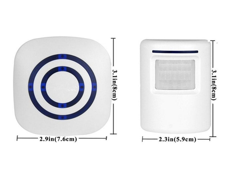 ENEGG Wireless Home Security Driveway Alarm, Entry Alert, Visitor Door Bell Chime with 2 Plug-in Receiver and 1 PIR Motion Sensor Detector Alert System, Quality Sound and LED, 38 Melodies