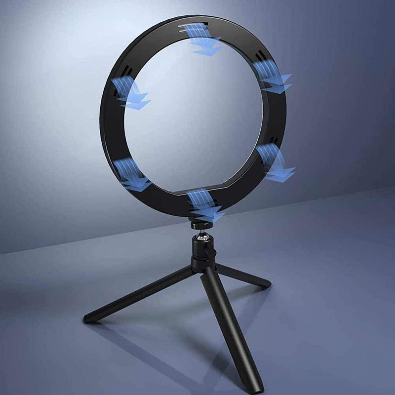 LED Ring Light 10" with Tripod Stand & Phone Holder for Live Streaming & YouTube Video, Makeup Ring Light, Dimmable Desk Makeup Ring Light for Photography, Shooting with 3 Light Modes