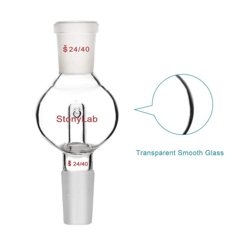 stonylab Rotary Evaporator Bump Trap 24/40 Outer Upper Joint, 24/40 Standard Taper Inner Lower Joint, 100 ml