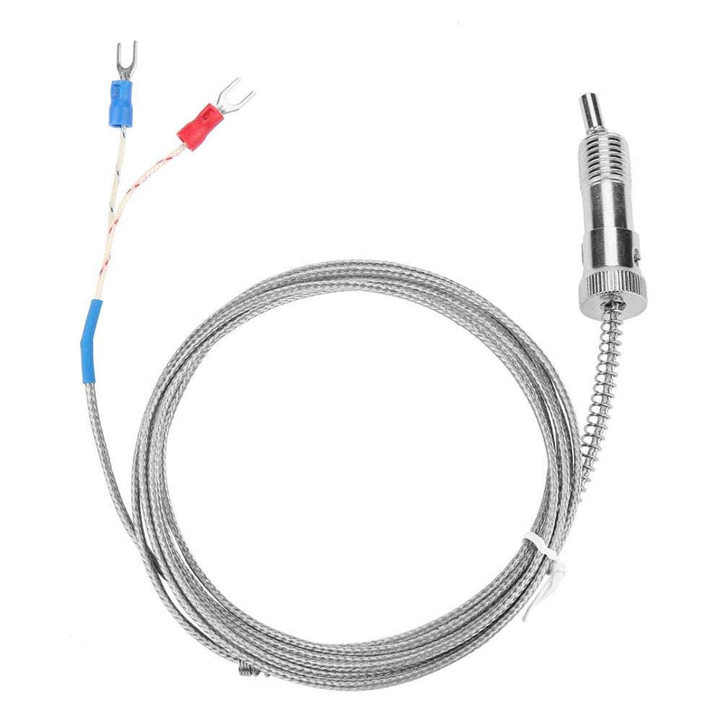 K-Type Thermocouple, Walfront Bayonet Compression Spring Type K Thermocouple Temperature Sensor Probe Temperature Gauge 0-400℃ 1m/2m/3m/4m/5m Wire (Optional)(5 m)