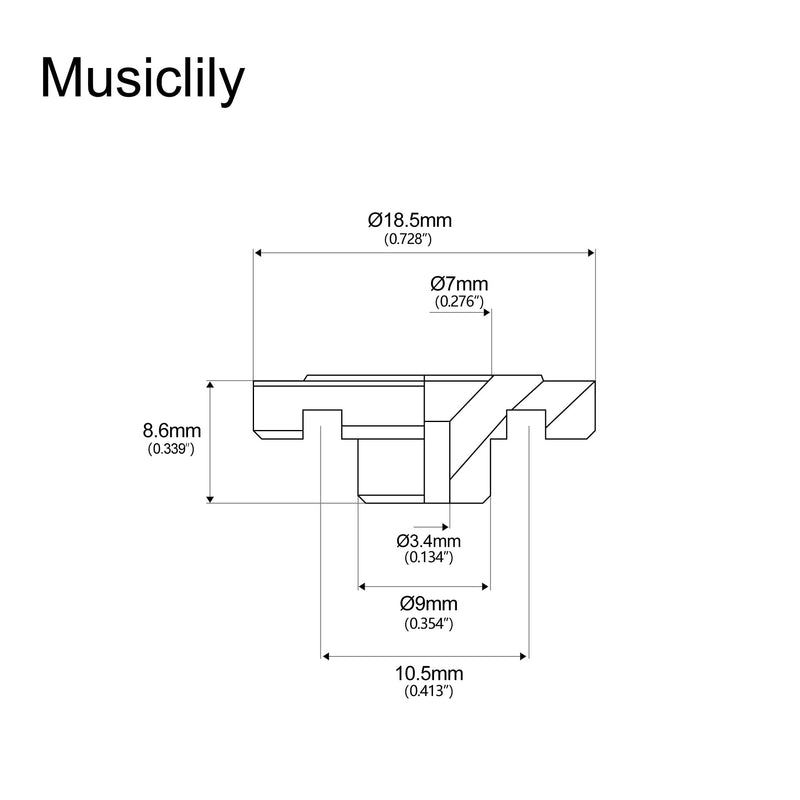 Musiclily Round Bass Guitar String Retainer String Tree Guides for Jazz Bass/Precision Bass, Chrome(Pack of 2)