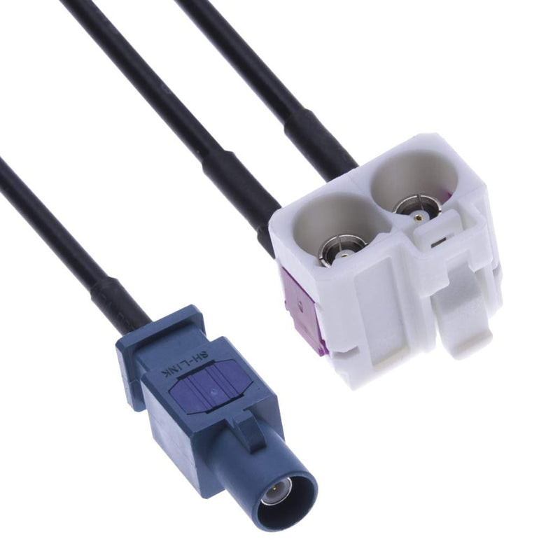 Diversity Car Antenna Adapter Fakra Plug to Type B Double Socket by Keple, OEM Vehicle Aerial GPS Navigation Adaptor for Car Models with RNS, RCD GPS Navigation
