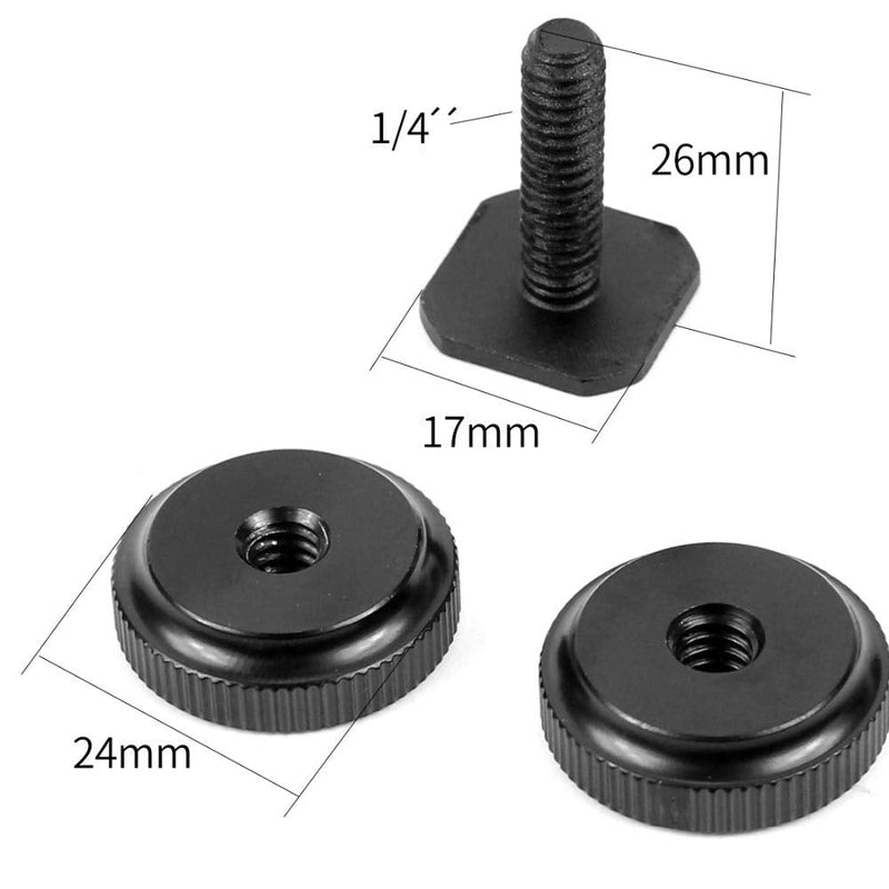 FEICHAO 2Pcs Professional 3/8 1/4 Hot Shoe Adapter Tripod Mount Screw to Flash for DSLR Camera (1/4 Shoe) 1/4 Shoe