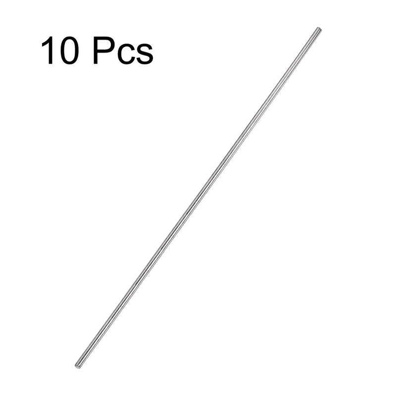 uxcell 2.5mm x 300mm 304 Stainless Steel Solid Round Rod for DIY Craft - 10pcs