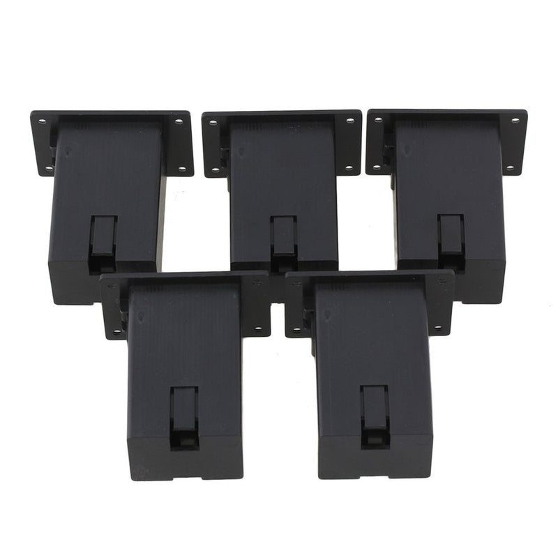 BQLZR Black 9V Guitar Battery Holder Active Guitar Bass Pickup Pack of 5