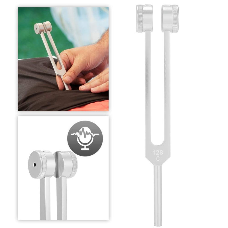 128Hz Tuning Fork, Aluminium Alloy Tuning Fork Instrument with Fixed Weights Offers Accurate Frequency Response Tuning Vibration Health Therapy Tool