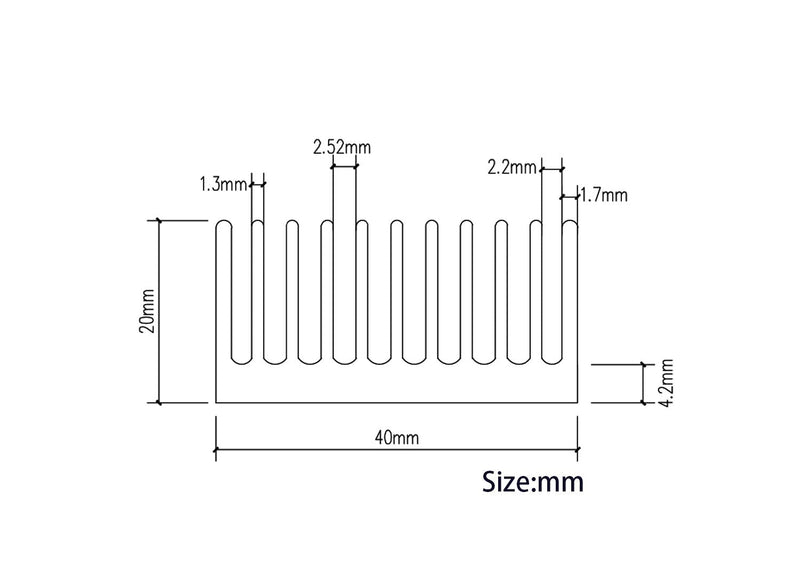 Awxlumv 2 Pcs Aluminum Chipset Heatsink 100 x 40 x 20MM/ 3.93 x 1.57x 0.79 inch Diffusion Cooling Fin Comb Heat Sink Cooler