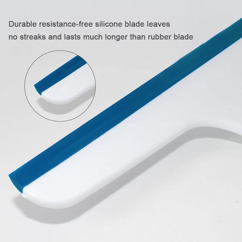 3 Packs Squeegee for Shower, Rubber Glass Shower Door Squeegee with 3 Shower Hooks, Shower Squeegee with Hanging Hole Squeegee Fit for Shower, Glass Door, Car Windows, Multifunctional Squeegee Tool 3 Packs+3 Hooks