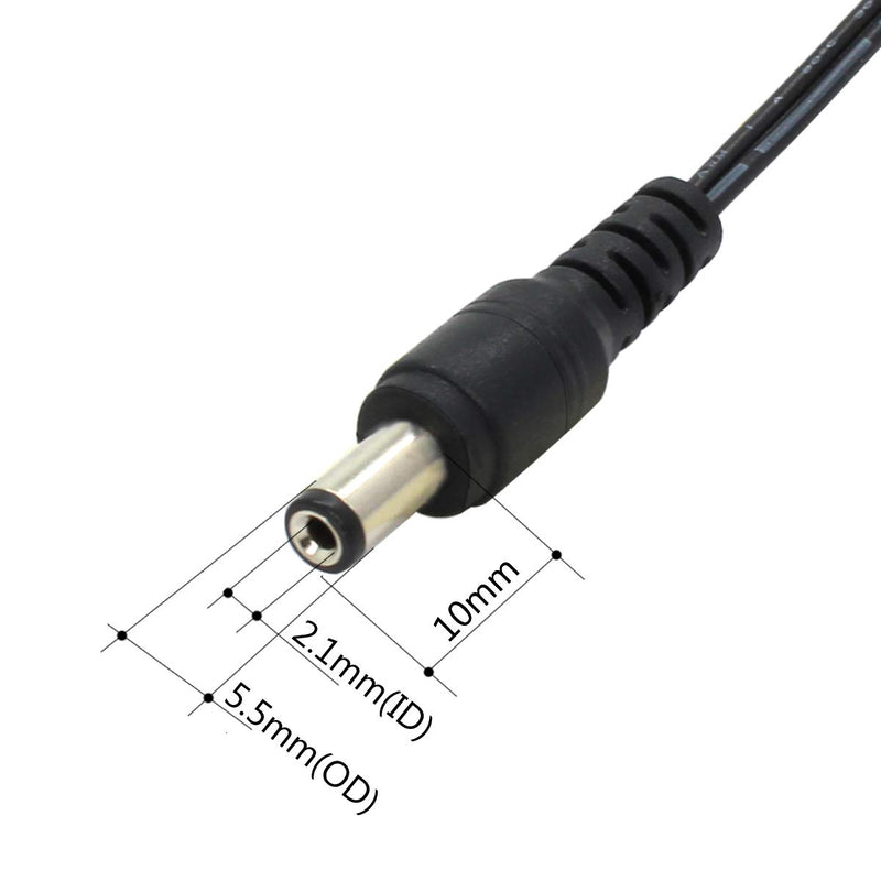 2pack AC 100-240V to DC 12V 1A 12W Power Supply Adapter Barrel Plug 5.5mm x 2.1mm UL Listed FCC