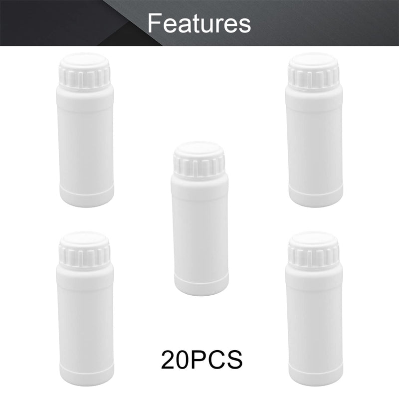 Othmro Plastic Lab Chemical Reagent Bottle 100ml Wide Mouth Sample Sealing Liquid Storage Container White 20pcs 100ml 20PCS