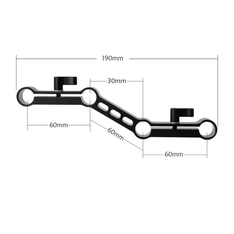 NICEYRIG Z-Shape Offset Raised 15mm Rail Rod Clamp Ajustable Levers for 15mm Rods on DSLR Camera Shoulder Rig