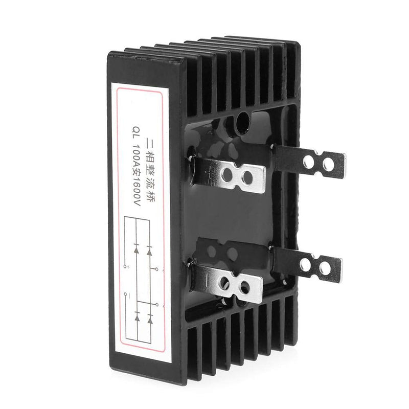 Bridge Rectifier, 2-Phase Diode Bridge Rectifier 100A 1600V Full Wave Silicon Diodes Bridge Rectifier Diode High Power with Heat Sink