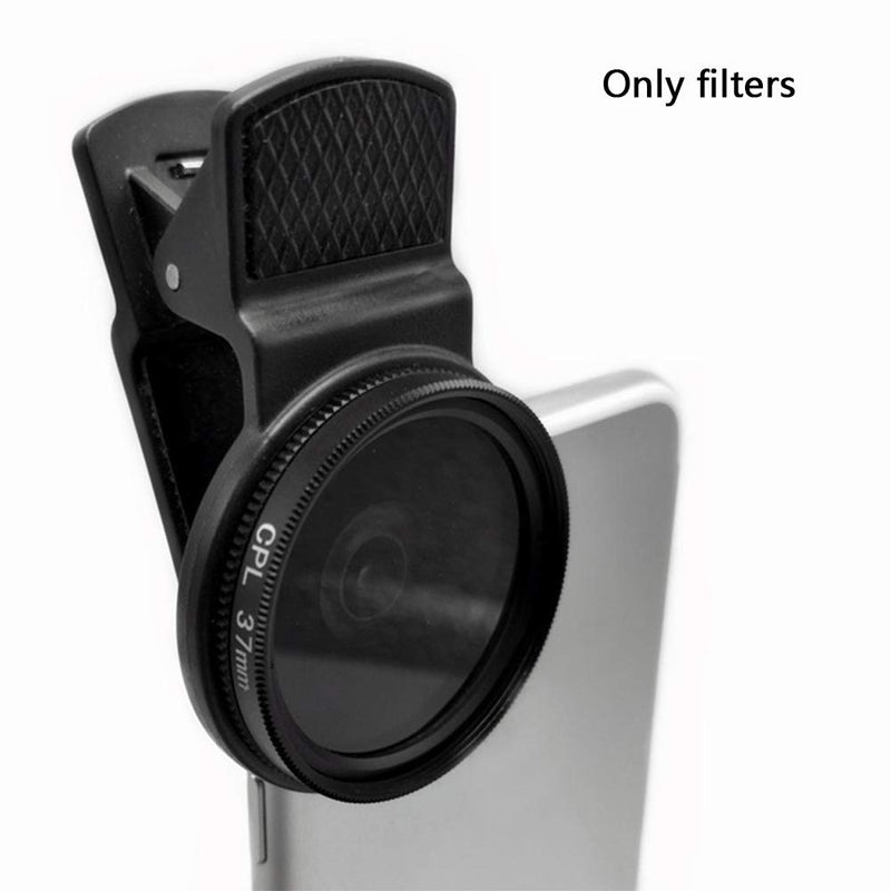37mm CPL Phone Camera Lens, Universal Polarizer Clip-On Cellphone CPL Filter Compatible with iPhoneSamsung/Android Smartphones 37mm