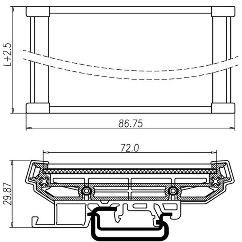 Jienk PCB DIN Rail Mount Carrier, Circuit Board Mounting Holder for 35mm Wide DIN Rail PCB 150mm*72mm