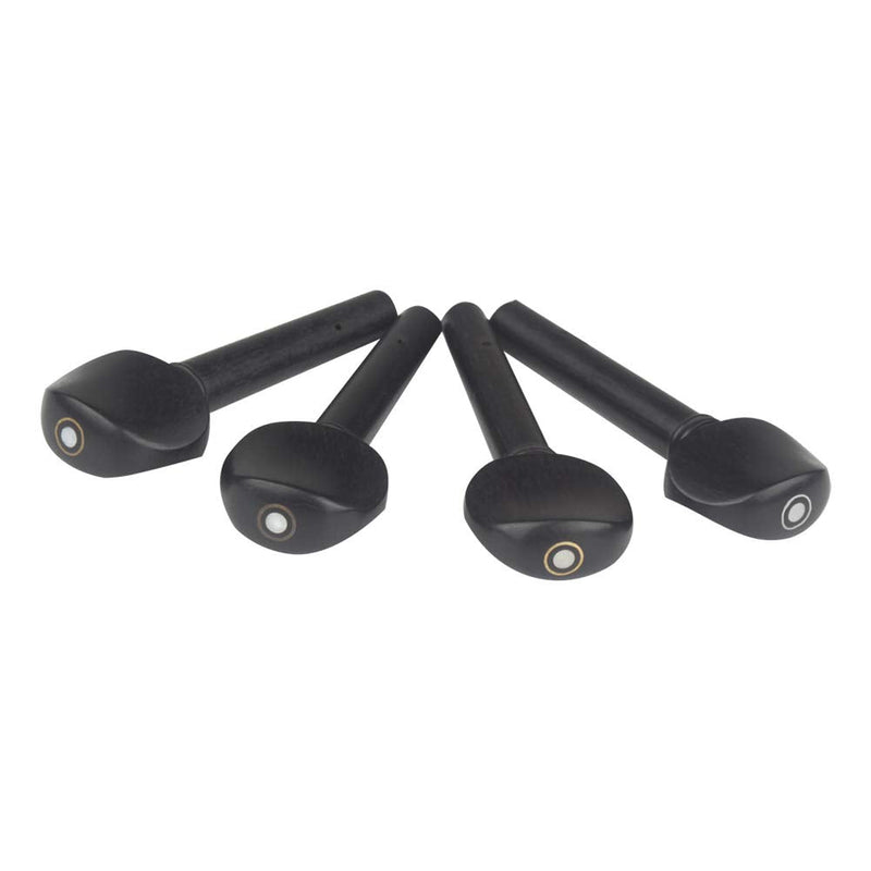 4 Pieces 1/2 Size Violin Tuning Pegs Fiddle Tuning Peg Ebony String Tunning Pegs Replacement Accessory, Black