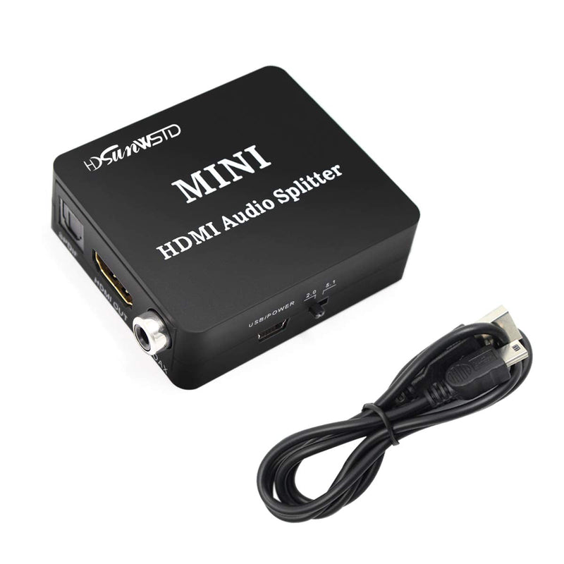 HDMI Audio Splitter Adapter HDMI to HDMI and Optical TOSLINK SPDIF +R/L Analog Audio Converter