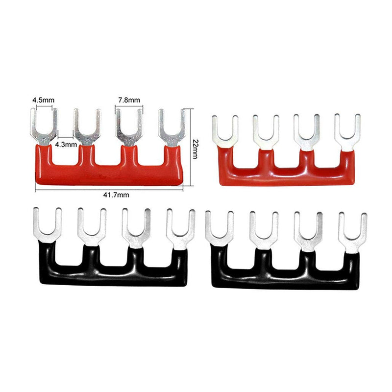 MEETOOT 4PCS 4 Positions Dual Row 600V 25A Screw Terminal Strip Blocks with Cover + 4PCS 4 Positions 15A Terminal Barrier Strips