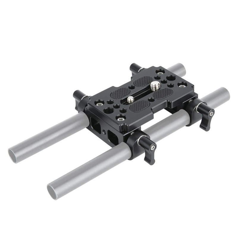 NICEYRIG Tripod Mounting Plate with 15mm Rod Clamp Railblock for Rod Support/DSLR Rig Cage