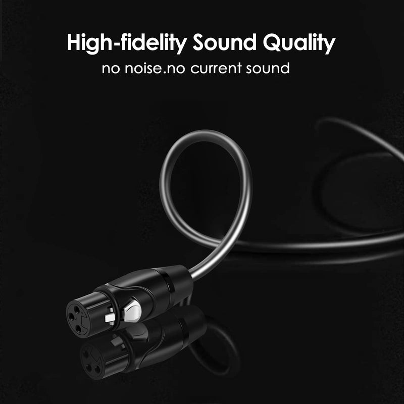 Twozoh XLR Female to 1/4 Inch (6.35mm) TRS Cable, Quarter Inch Jack Balanced to XLR Microphone Cable 1FT (Profesional/HiFi) Female 1-PACK