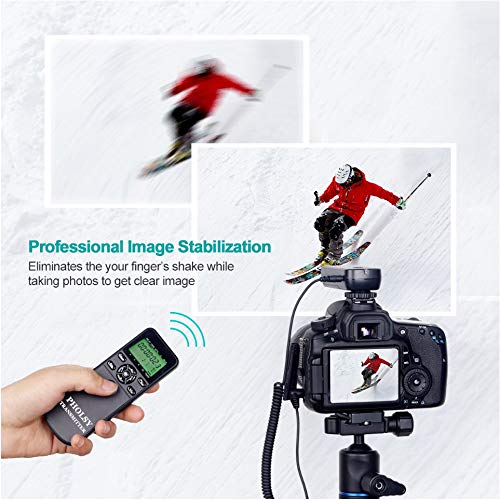 PHOLSY Wireless Timer Remote Control with Intervalometer HDR Compatible with Canon EOS R RP R6 R5 90D 250D 850D 5D 6D-II 7D 7D-II 10D; for Olympus EM1X EM1-II EM5-III; for Fuji GFX100 XT3 XT4 XT30 Compatible with Canon / Fuji / Olympus
