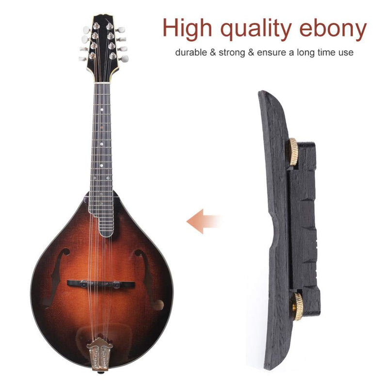 Plyisty Lightweight Small Ebony Bridge, Mandolin Bridge, Black for Mandolin Durable Musician