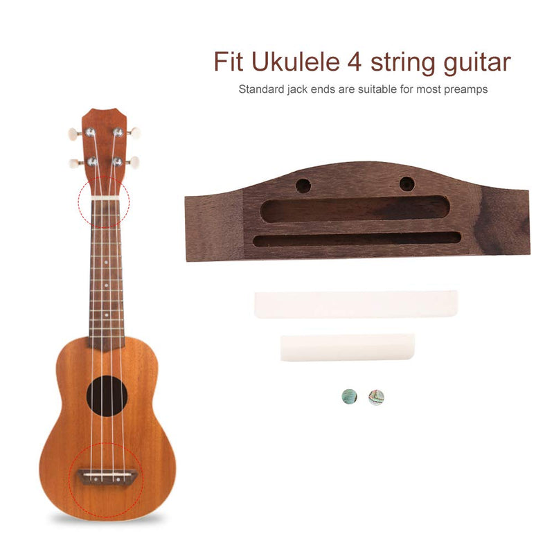 Drfeify Wood Ukulele Bridge, 4 String Banjo Ukulele Guitar Bridge String Instruments Parts