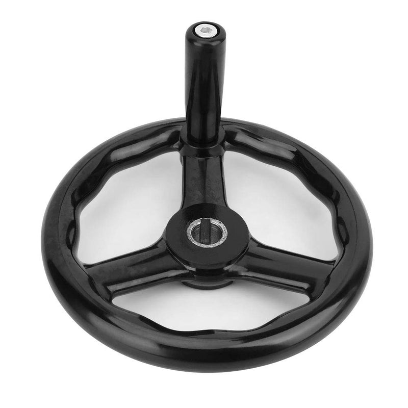 200x18mm/ 7.9*0.7in Bakelite 3 Spoked Lathe Handwheel with Handle for Machine Tool for Milling Machine Lathe Accessories