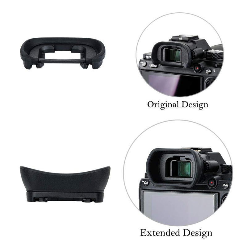 2 Packs Eyecup Eyepiece Eyeshade for Sony a7III a7II a7 a7R IV a7R II a7R III a7S II a9 a58 a99 II Viewfinder Replaces Sony FDA-EP18 FDA-EP16 FDA-EP15 Eye Cup Original+Extended