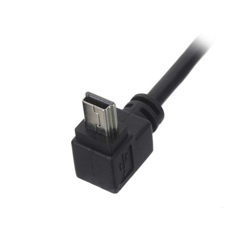 CY Mini USB to USB Cable 5pin USB-A to Mini USB-B Data Cable Up Angled Black Up 0.5m