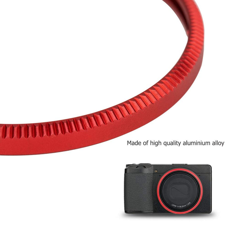 JJC Metal Lens Decoration Ring Cap for Ricoh GR III GR3 Accessories Replace Ricoh GN-1 Ring Cap -Red Red