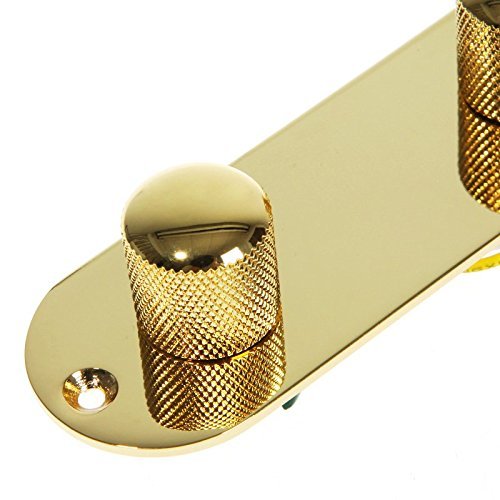 Timiy Wired Loaded Control Plate 3 Way Switch for TL Tele Telecaster Style Electric Guitar (Gold)