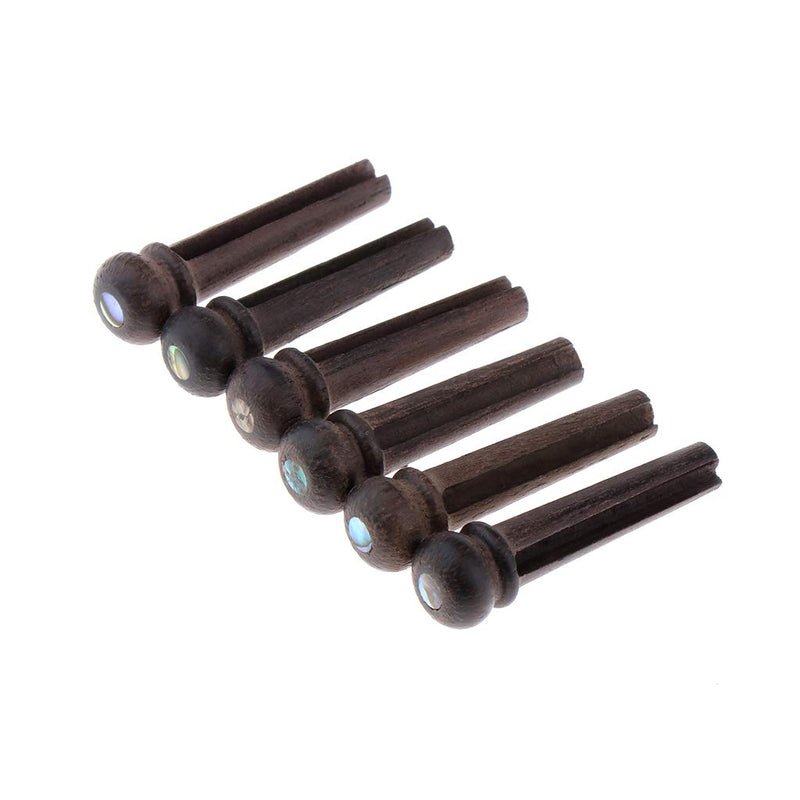 [AUSTRALIA] - Alnicov Guitar Bridge Pins 6pcs Rosewood Pins with 2.0mm Pearl Shell Dot Guitar Pressure String Nails Pin Replacement and Accessories Guitar Parts Pack of 6 Pieces 