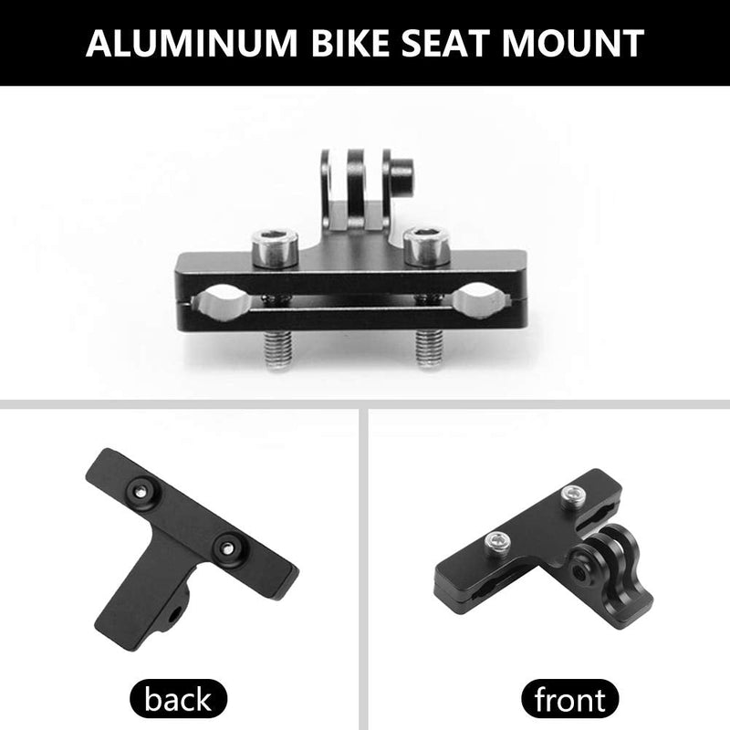 ParaPace Bicycle Saddle Rail Camera Mount Bike Seat Mount for GoPro Hero 10/9/8/7/6/5s/5/4s/4/3+ Campark AKASO DJI OSMO Action Cameras Accessories(Black) Black