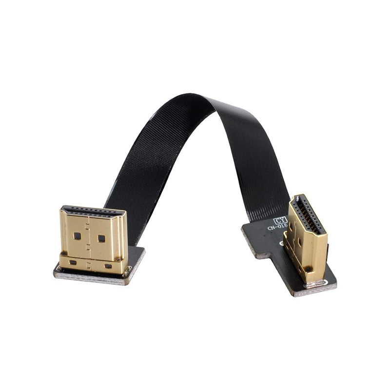 ChenYang CY Type A HDMI Male Upward Angled 90 Degree to HDMI Male Right Angled 90 Degree HDTV FPC Flat Cable 50CM for FPV HDTV Multicopter Aerial Photography 0.5M