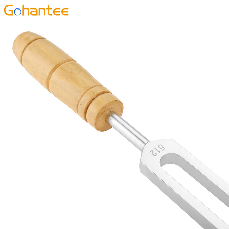 gohantee Tuning Fork 512 Hz with Silicone Hammer and Storage Bag for Hearing Tests, Violin Guitar Tuner Instrument Sound therapy, Stainless Steel Tuning Fork for Medical Healing