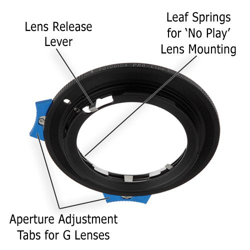 Fotodiox Pro Lens Mount Adapter - Nikon Nikkor F Mount G-Type D/SLR Lens to Canon EOS (EF, EF-S) Mount SLR Camera Body with Built-In Aperture Control Dial Nikon F G-Type Single