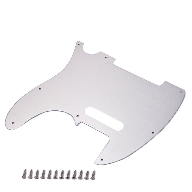 Alnicov Guitar Pickguard,8 Hole Tele Metal Guitar Pickguard Aluminum Scrach Plate for Telecaster Tele TL Style Guitar Silver