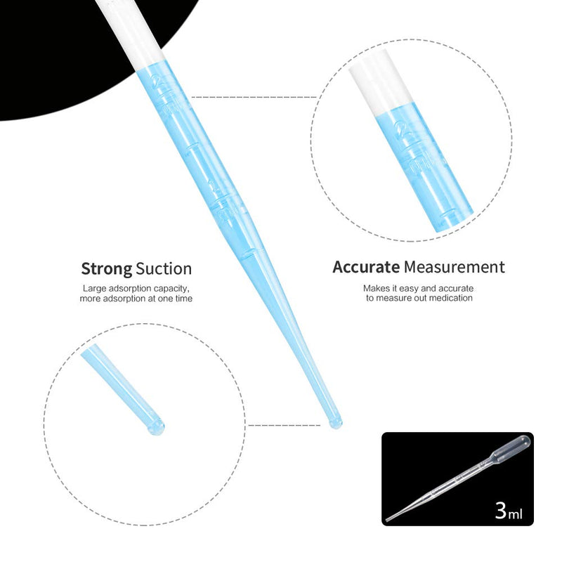 150PCS 3ML Plastic Transfer Pipettes Eye Dropper, Disposable Essential Oils Pipettes Dropper Makeup Tool Science and Lab 150