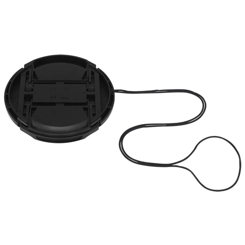 Haoge 77mm Center Pinch Snap On Front Lens Cap Cover with Cap Keeper for Canon Nikon Sony Fujifilm Sigma Tamron and Other 77mm Filter Thread Lens